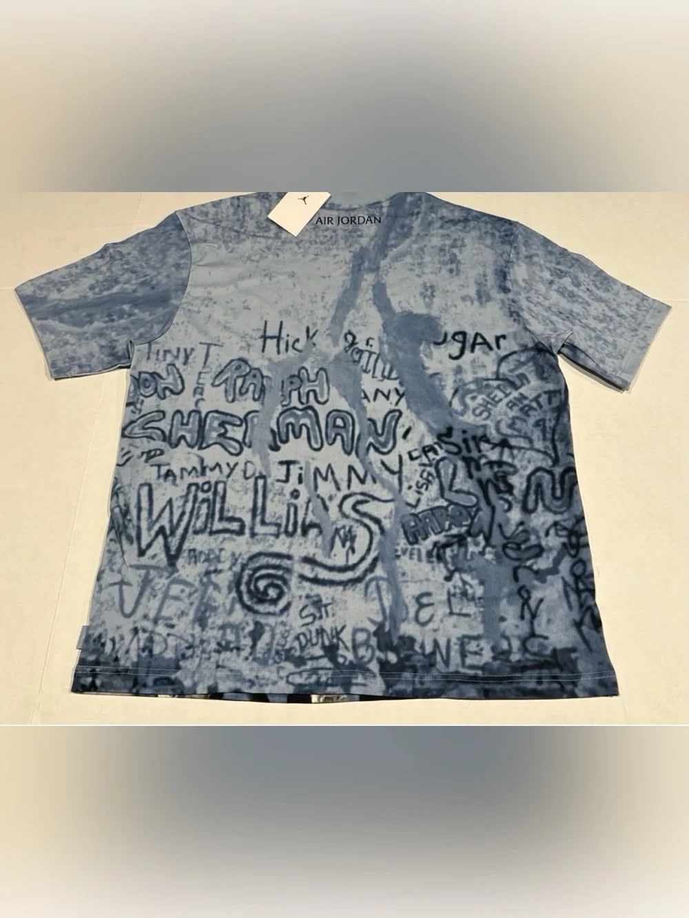 Nike Air Jordan AOP Playground T-Shirt Blue Multicolor Men's Sz L HJ2362-427